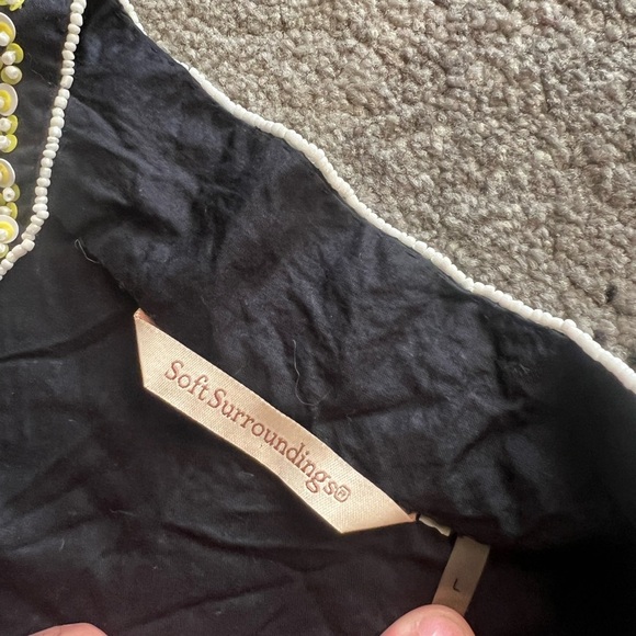 Soft Surroundings Beaded V Neck Coastal Tunic Top - Picture 2 of 5